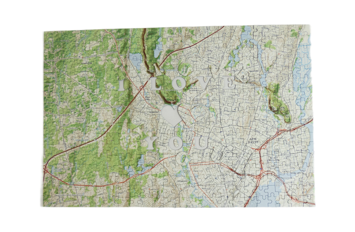 I Love You - Hometown US Map Puzzle