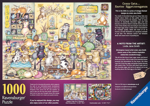 Crazy Cats No.20 Easter Eggstravaganza 1000 Piece Jigsaw Puzzle