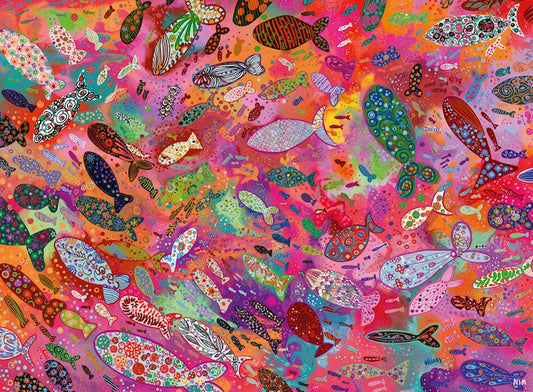 Fish in Fuchsia 500 Piece Jigsaw Puzzle