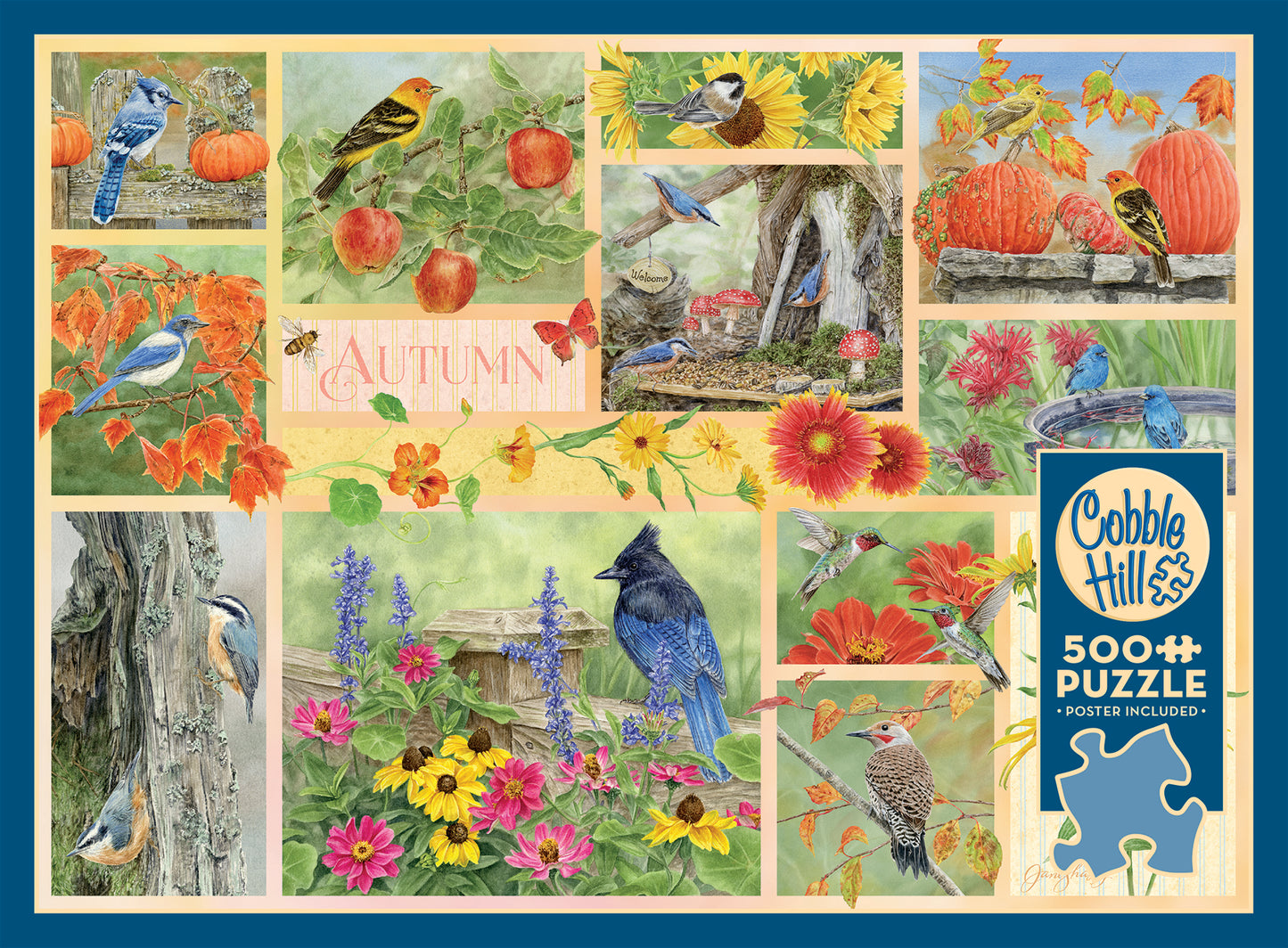 Garden Birds in Autumn 500 Piece Jigsaw