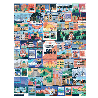 50 Awe-Inspiring Travel Destinations Bucket List 1000 Piece Jigsaw Puzzle
