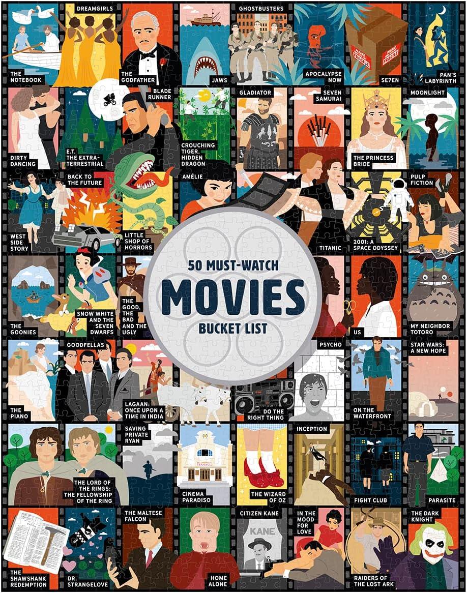 50 Must-Watch Movies Bucket List 1000 Piece Puzzle