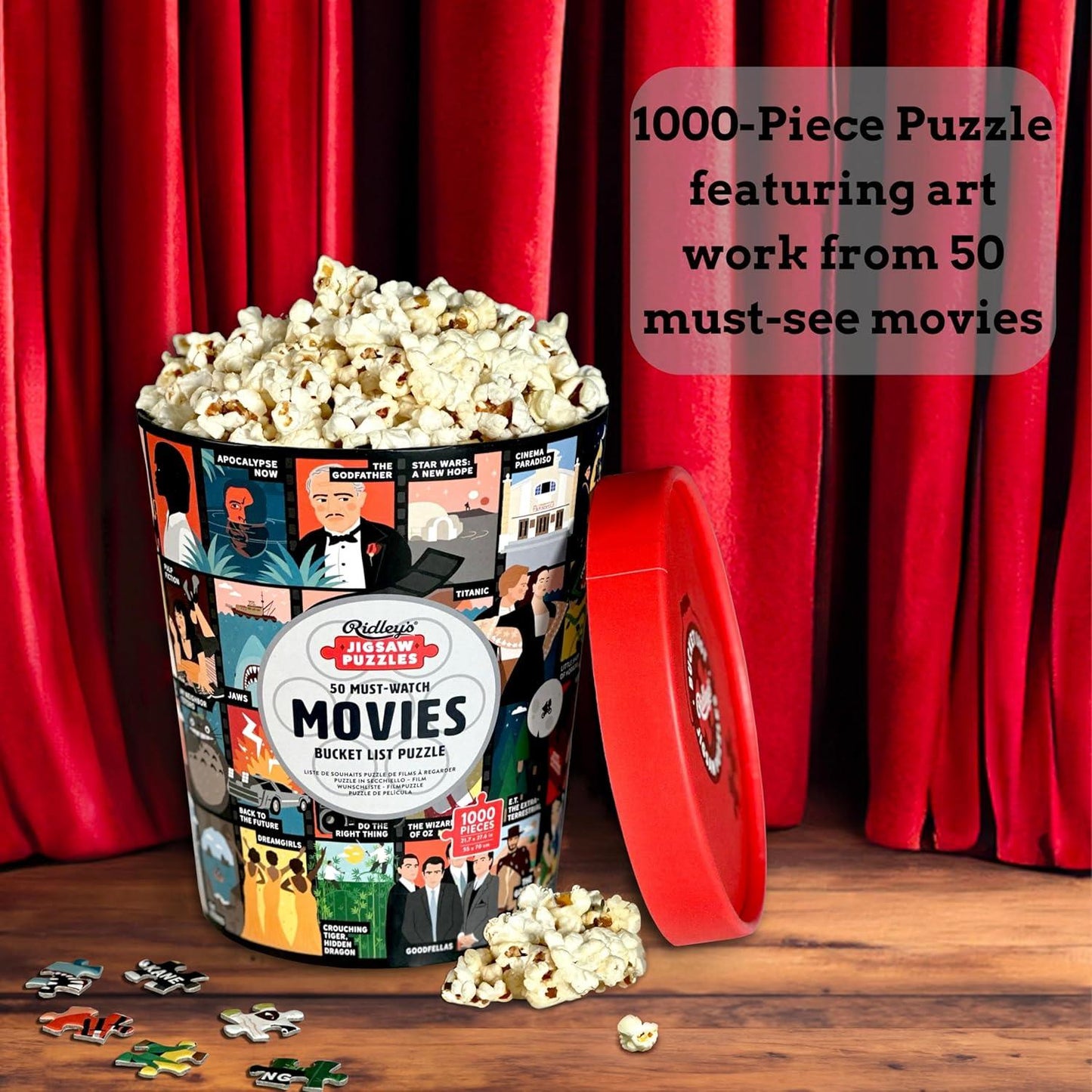 50 Must-Watch Movies Bucket List 1000 Piece Puzzle