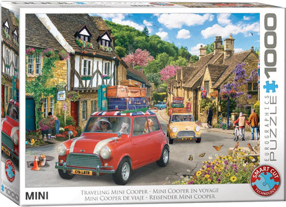 Travelling Mini Cooper by Leann Kate 1000 Piece Jigsaw Puzzle