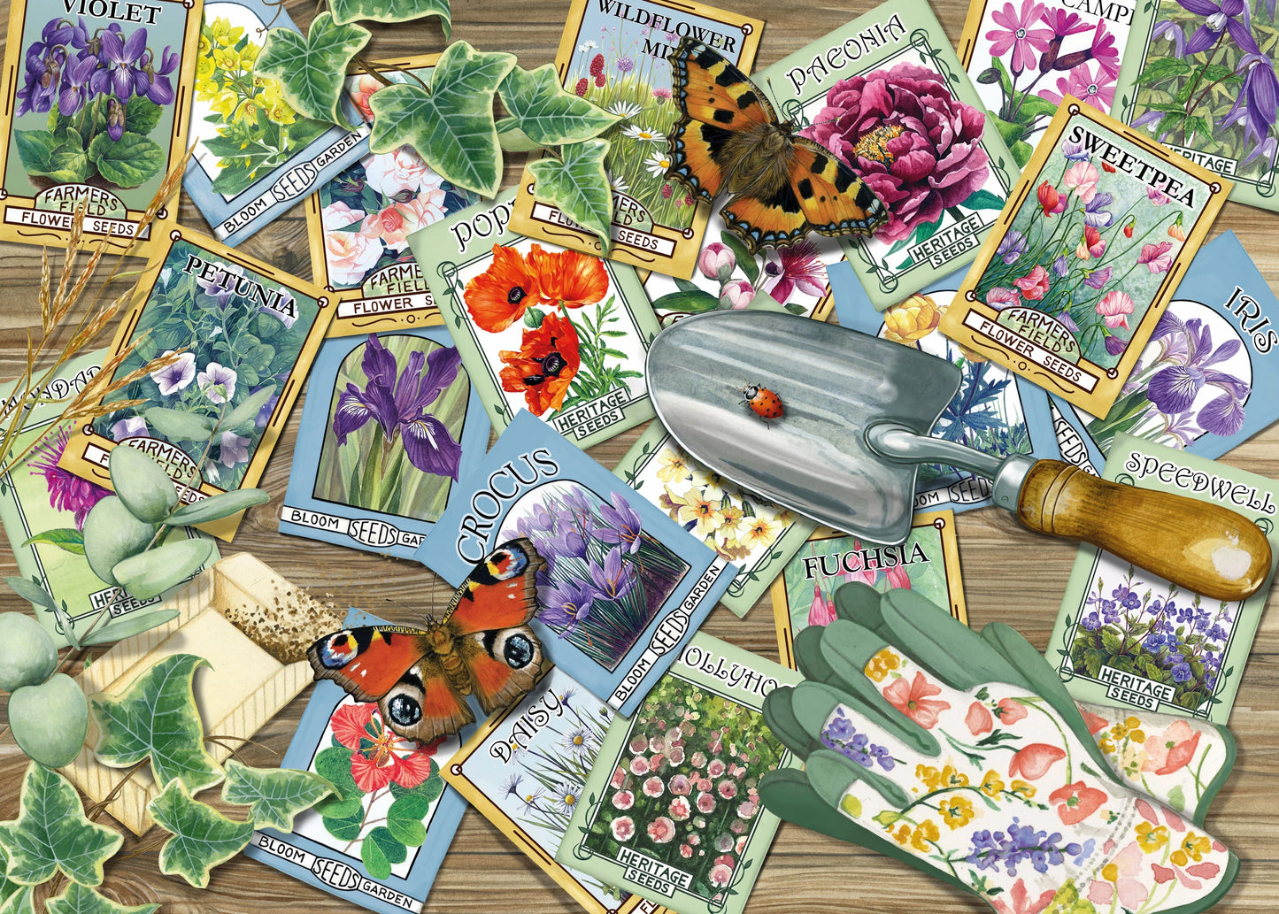Flower seed Packets 1000 Piece Jigsaw Puzzle