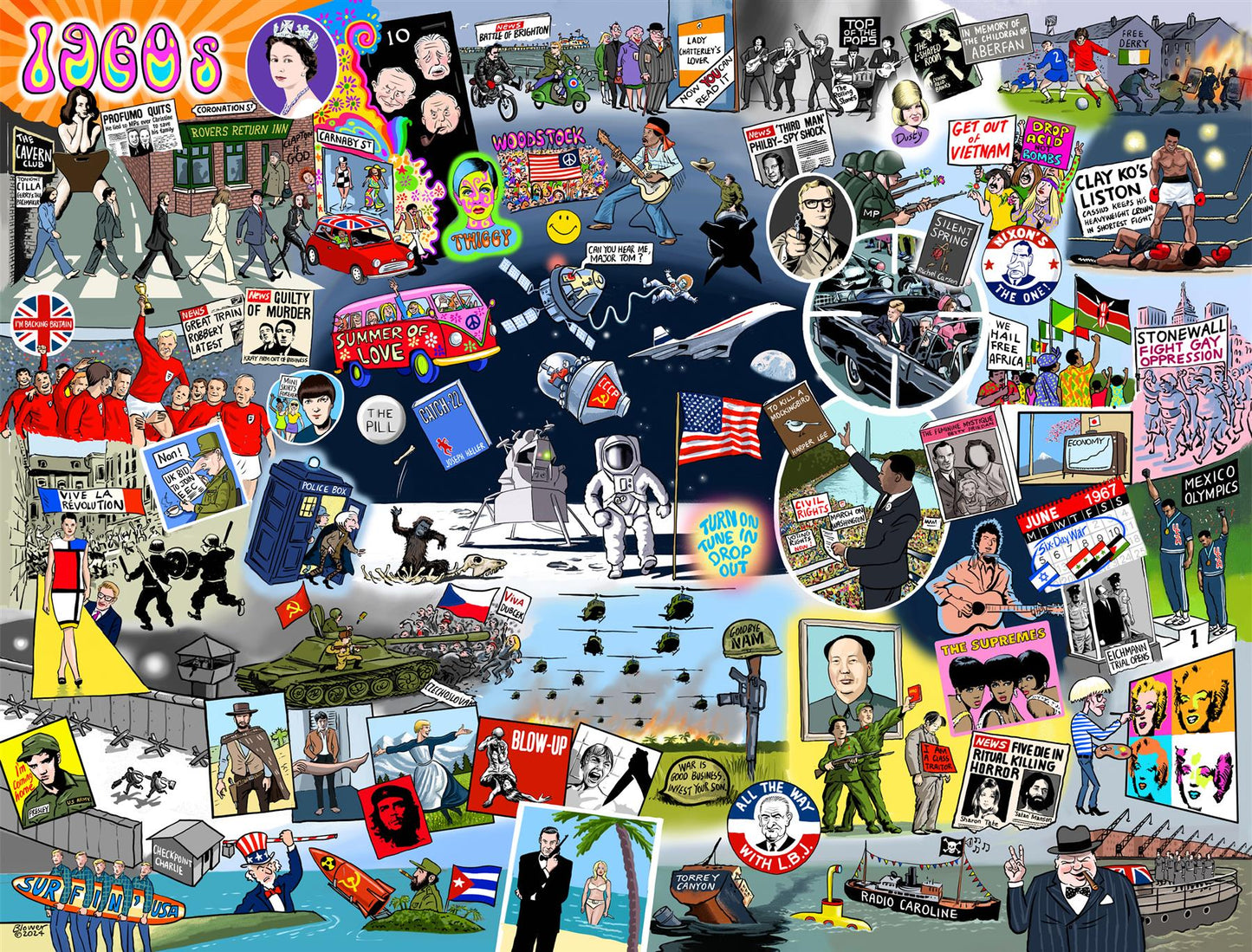 The Telegraph 1960s According to Blower 1000 or 300 Piece Jigsaw Puzzle