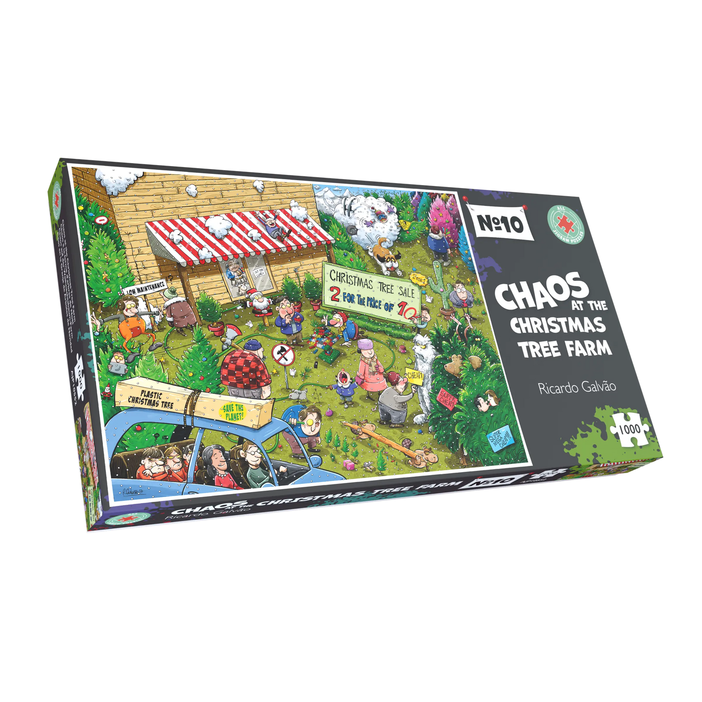 Chaos at Christmas Tree Farm - No. 10 1000 or 500 Piece Jigsaw Puzzle