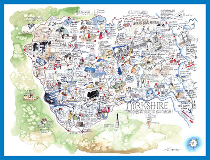 Tim Bulmer's Yorkshire Map Jigsaw & Tea Towel Gift Bundle