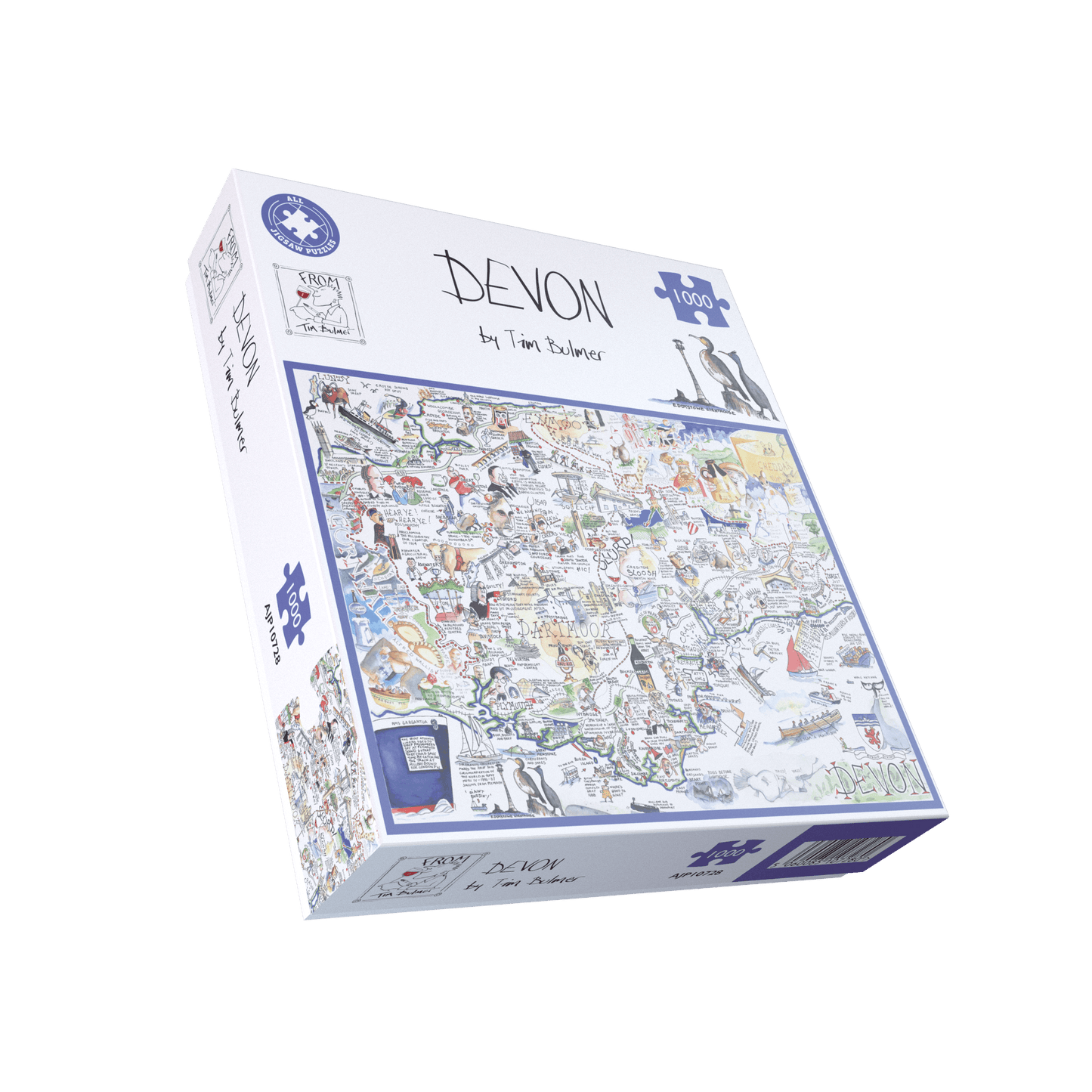 Tim Bulmer's Devon Map Jigsaw & Tea Towel Gift Bundle