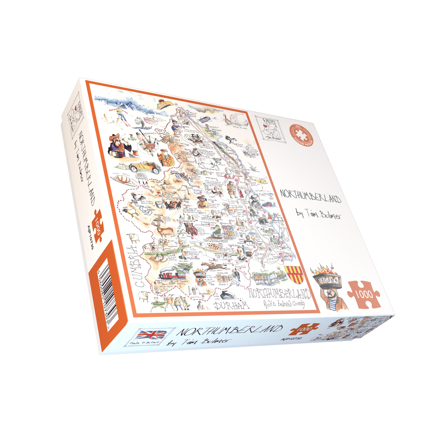 Map of Northumberland - Tim Bulmer 1000 Piece Jigsaw Puzzle