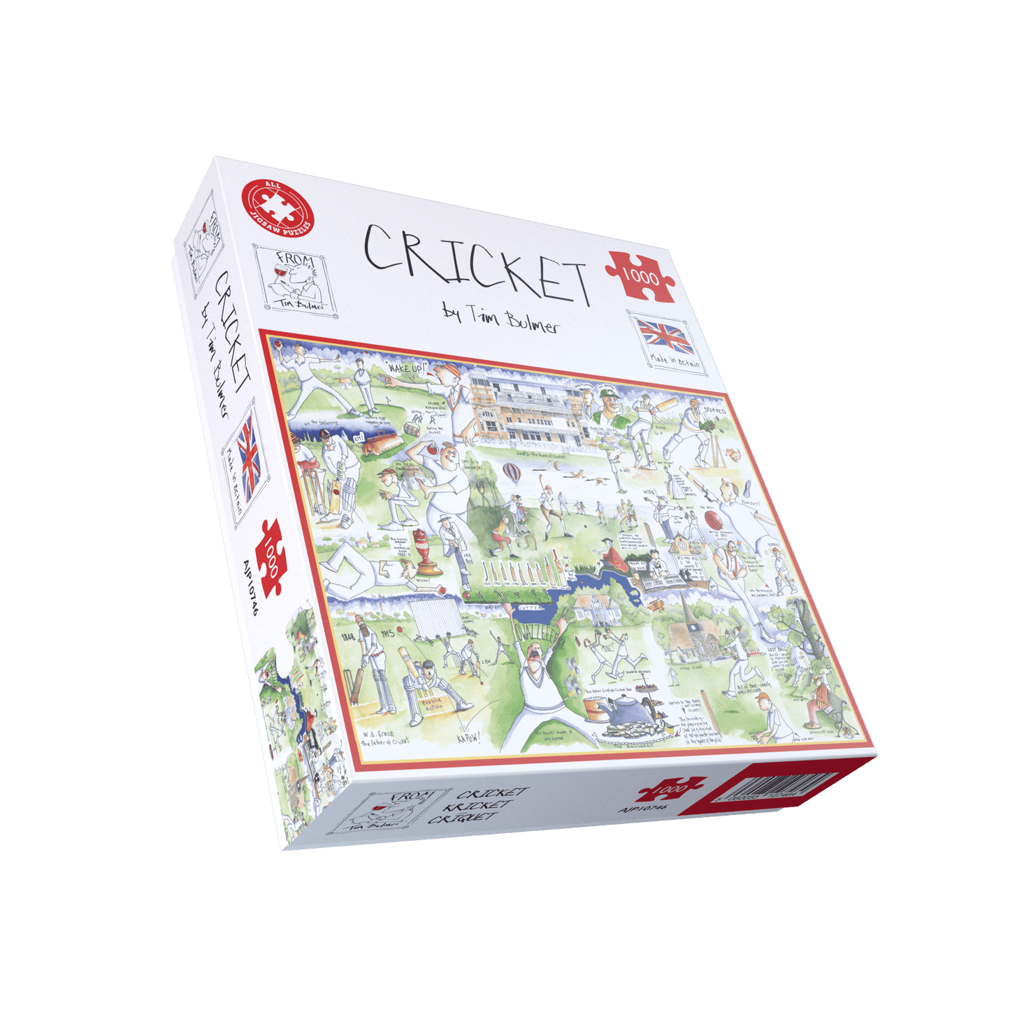 Tim Bulmer's Cricket Gift Jigsaw & Tea Towel Gift Bundle