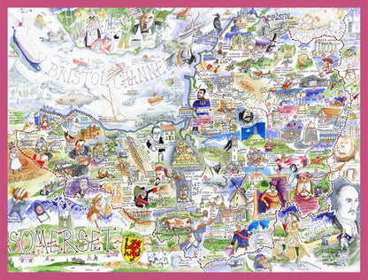 Map of Somerset - Tim Bulmer 1000 Piece Jigsaw Puzzle
