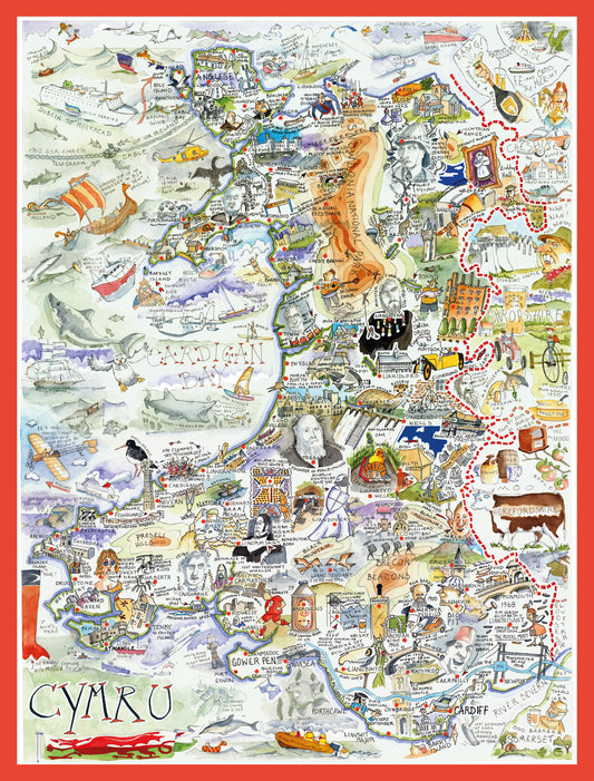 Tim Bulmer Map of Wales - 1000 Piece Jigsaw Puzzle