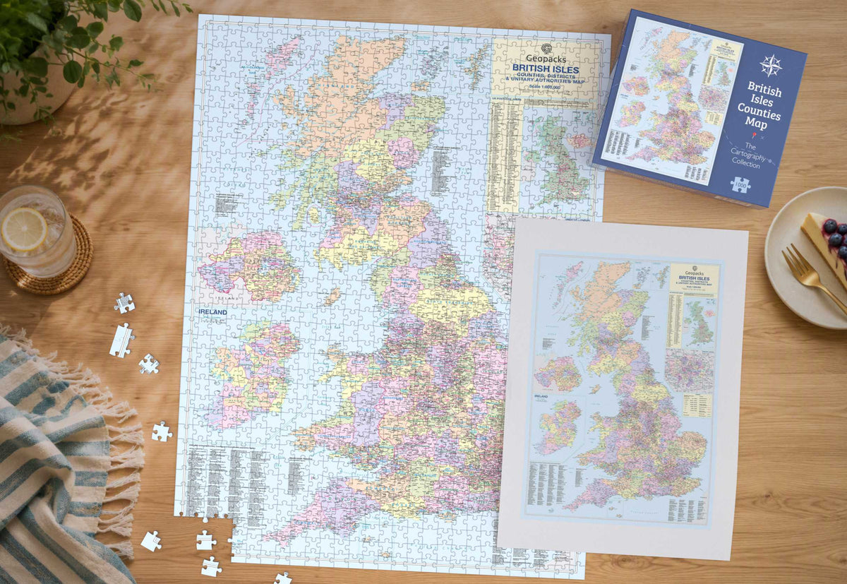 British Isles County Map 1000 Piece Jigsaw Puzzle