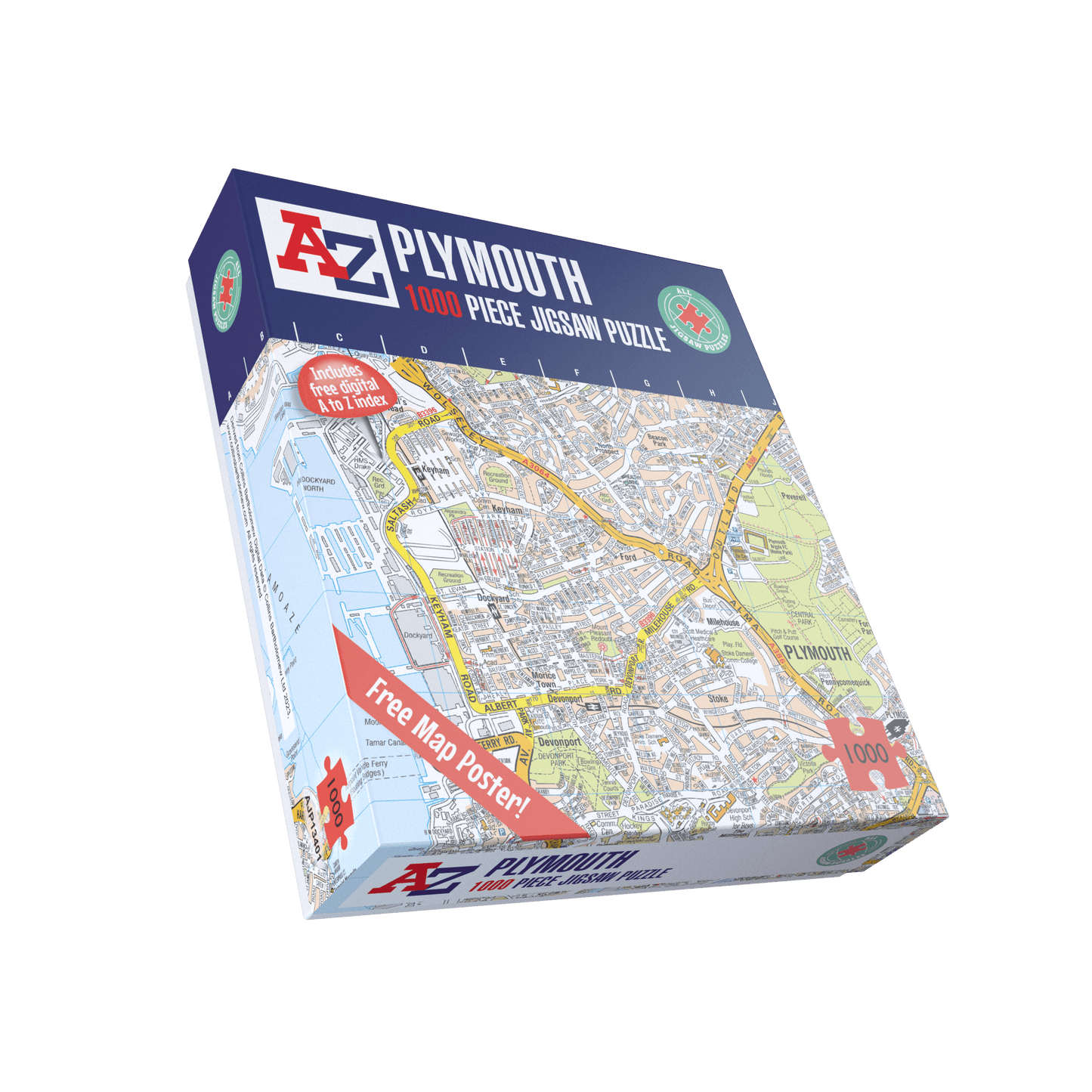 A-Z Map of Plymouth 1000 Piece Jigsaw