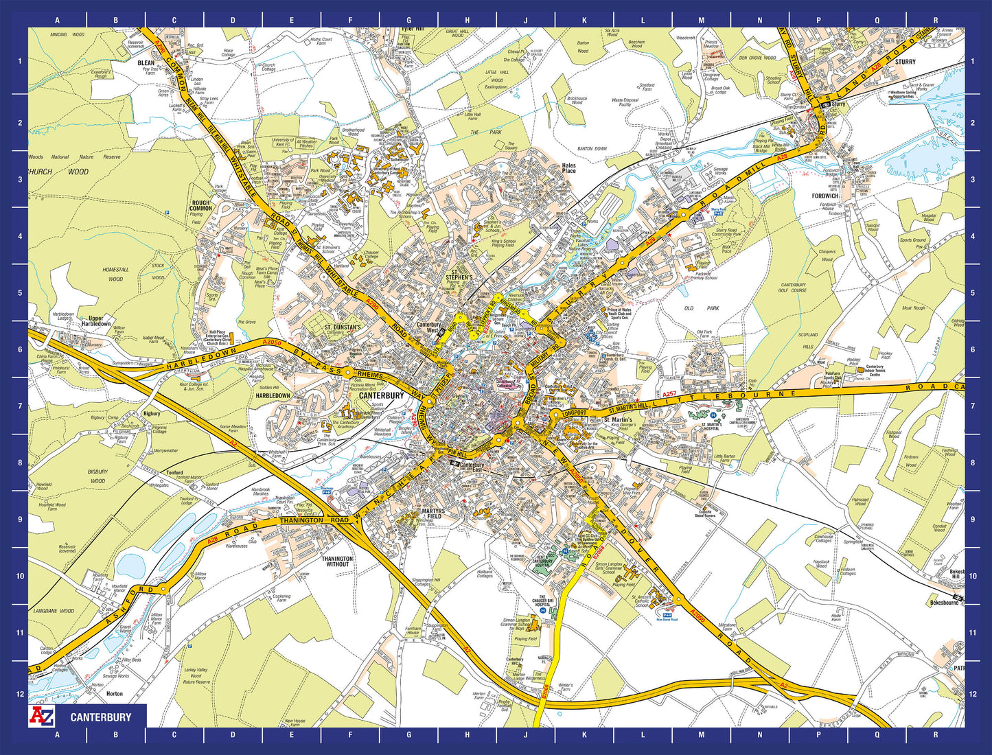 A-Z Map of Canterbury 1000 Piece Jigsaw