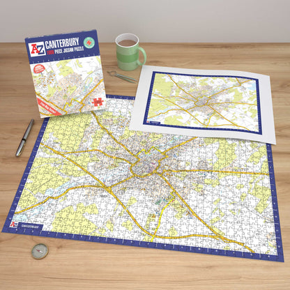 A-Z Map of Canterbury 1000 Piece Jigsaw