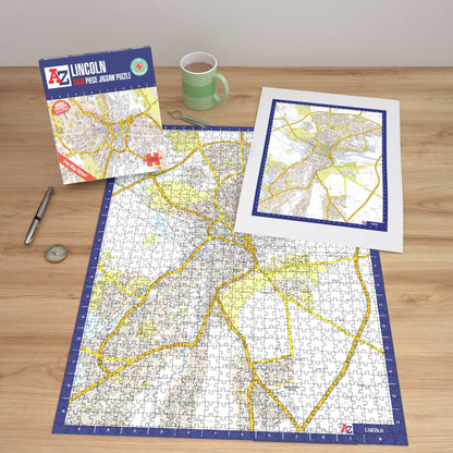 A-Z Map of Lincoln 1000 Piece Jigsaw