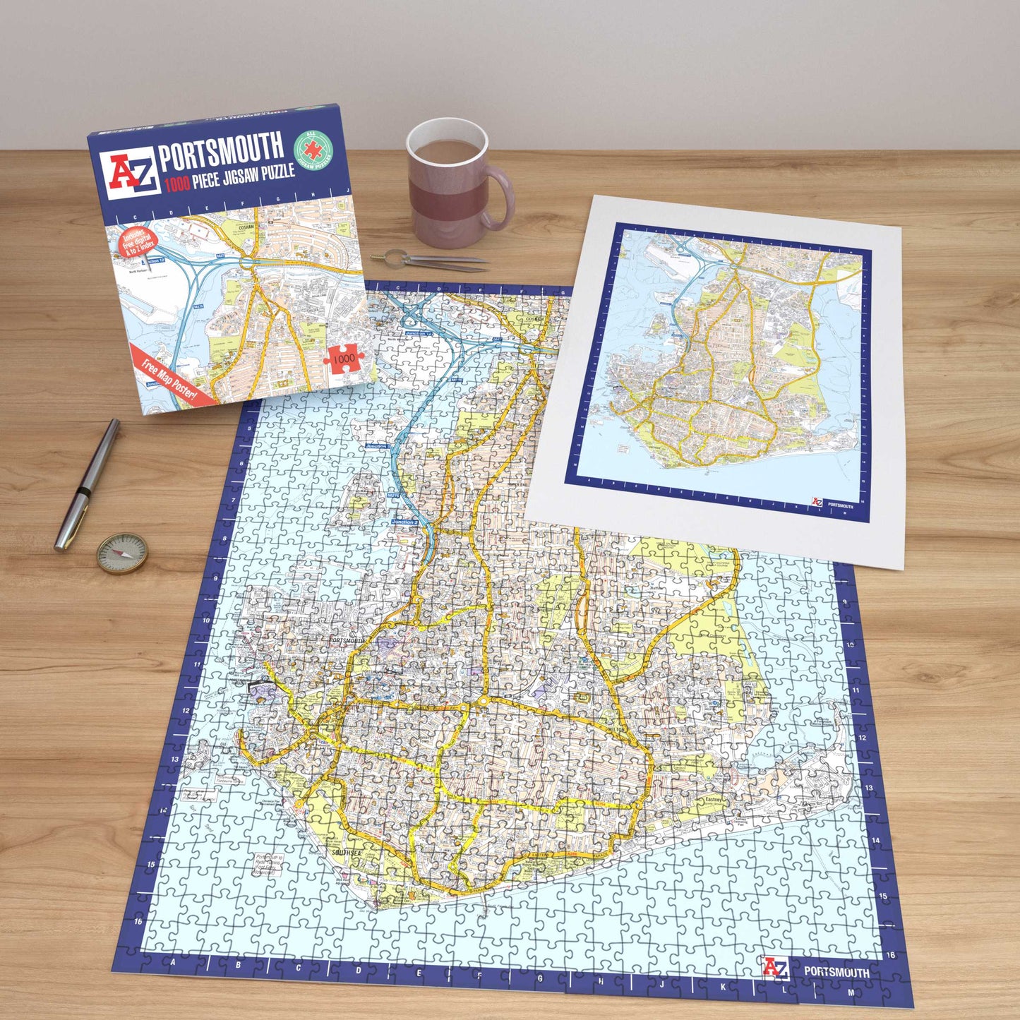 A-Z Map of Portsmouth 1000 Piece Jigsaw