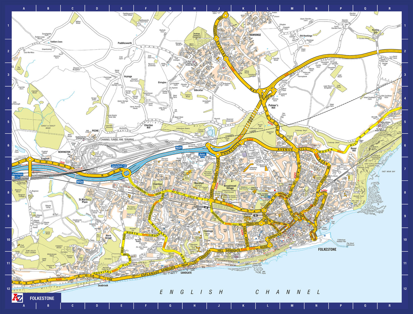 A-Z Map of Folkestone 1000 Piece Jigsaw