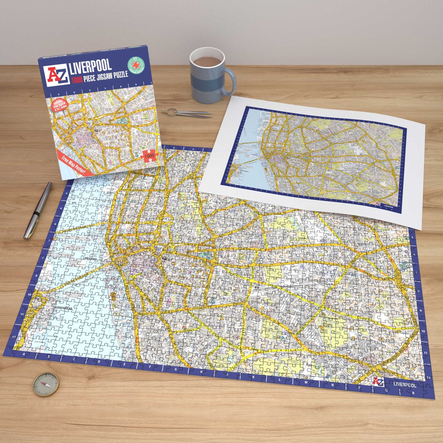 A-Z Map of Liverpool 1000 Piece Jigsaw