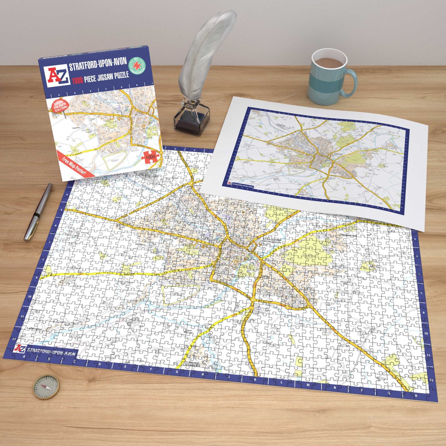 A-Z Map of Stratford-upon-Avon 1000 Piece Jigsaw