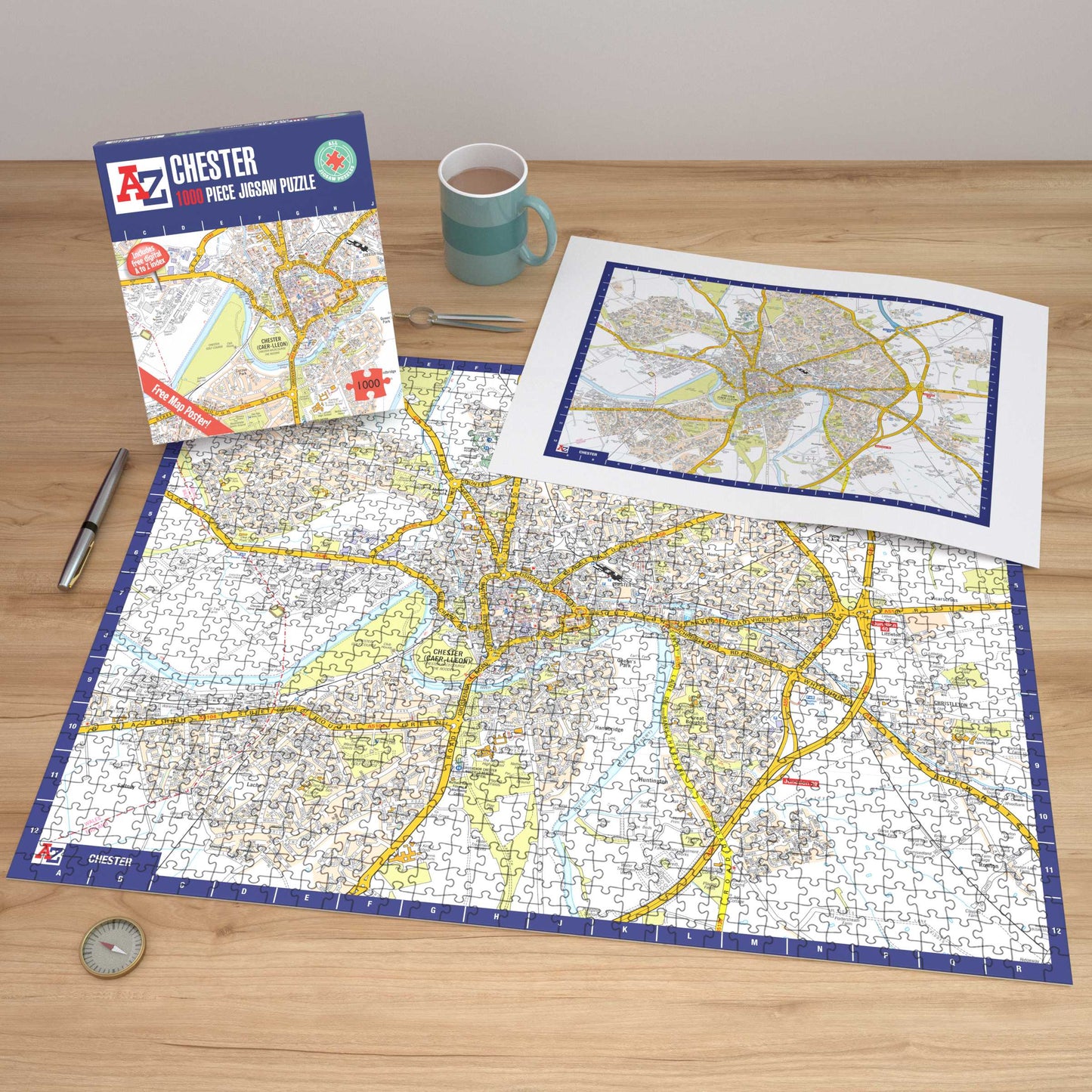 A-Z Map of Chester 1000 Piece Jigsaw