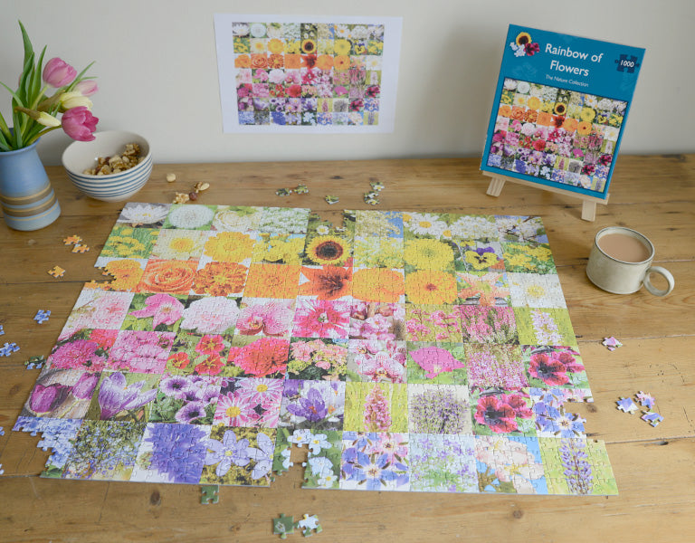 Rainbow Of Flowers 1000 Piece Jigsaw Puzzle