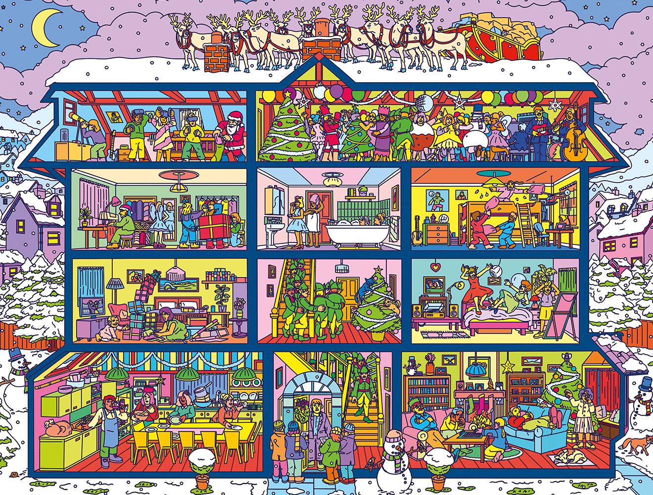 Holly Jolly Christmas House 1000 Piece Jigsaw Puzzle