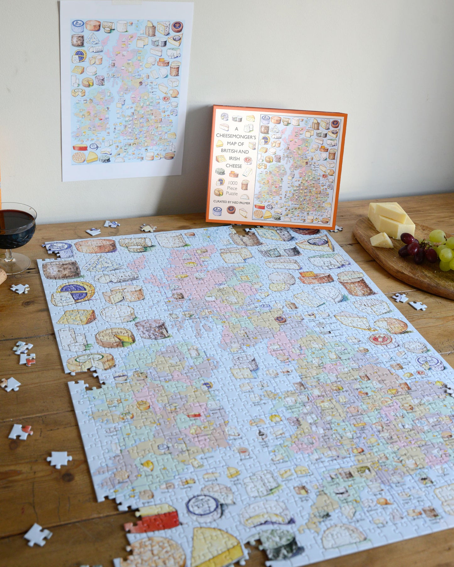 A Cheesemonger's Map of British & Irish Cheese 1000 Piece Jigsaw Puzzle