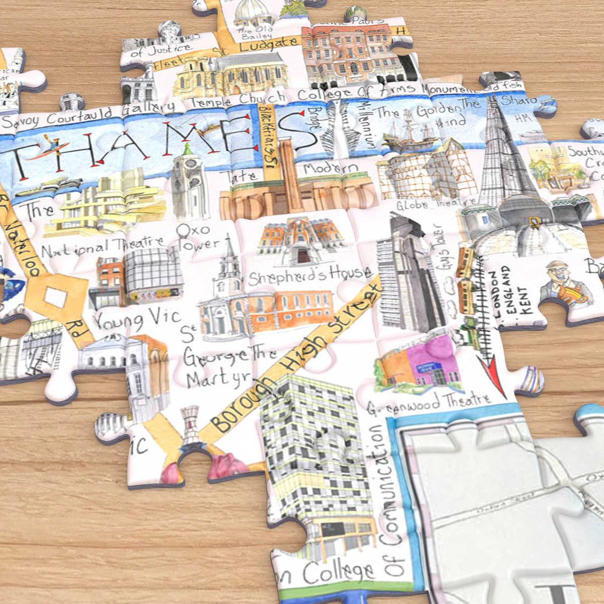 Map of London - Tim Bulmer 1000 Piece Jigsaw Puzzle
