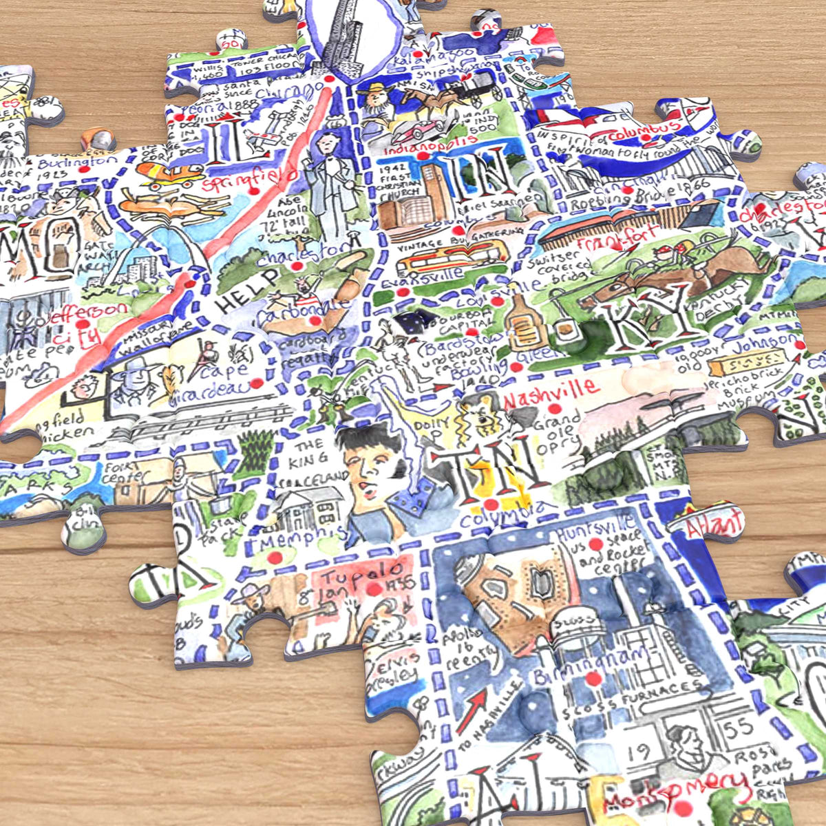 USA Map - Tim Bulmer 1000 Piece Jigsaw Puzzle