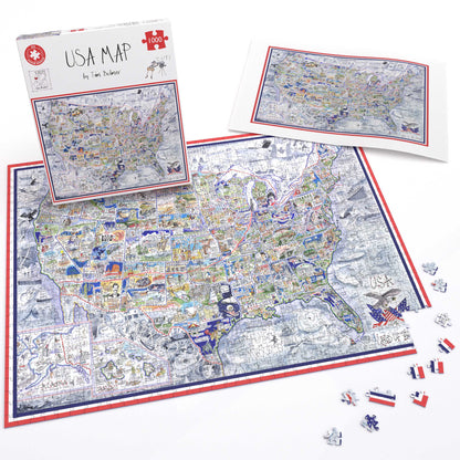 USA Map - Tim Bulmer 1000 Piece Jigsaw Puzzle