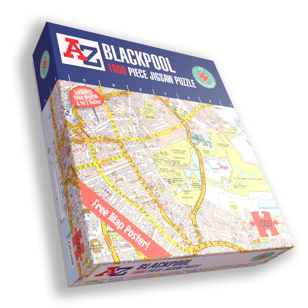 A to Z Map of Blackpool 1000 Piece Jigsaw All Jigsaw Puzzles