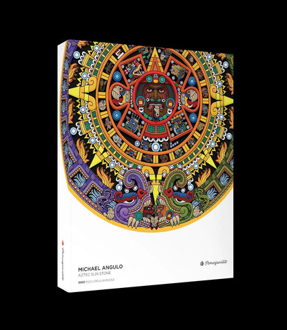 Michael Angulo: Aztec Sun Stone 1000 Piece Circular Jigsaw Puzzle