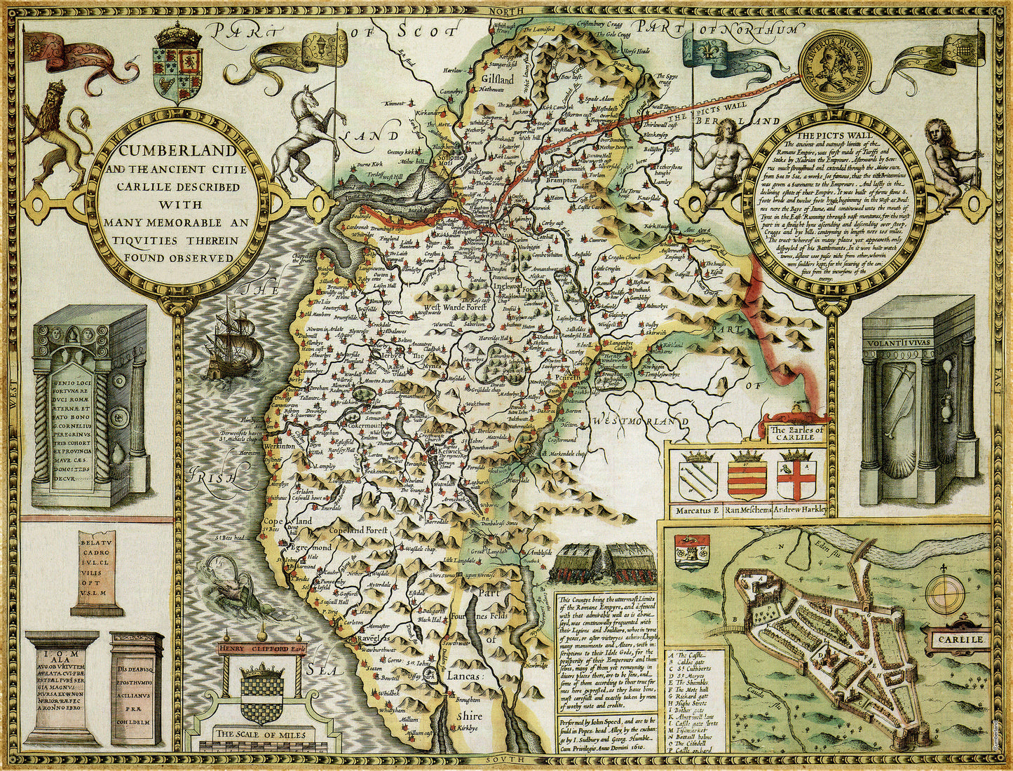 Cumberland Historical Map 1000 Piece Jigsaw Puzzle (1610)