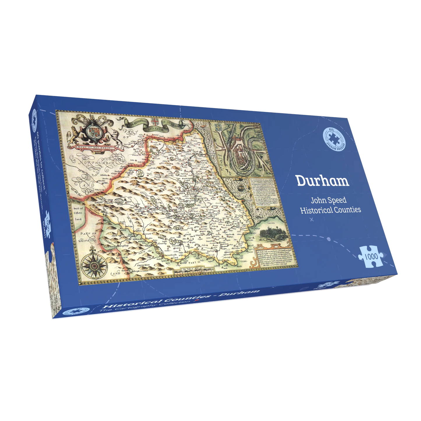 Durham Historical Map 1000 Piece Jigsaw Puzzle (1610)