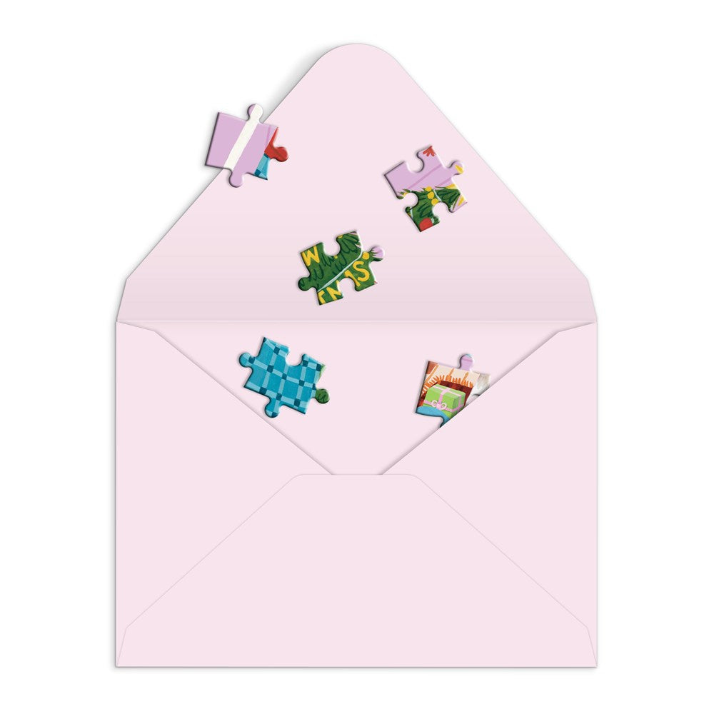 Meowy Christmas Greeting Card Jigsaw Puzzle