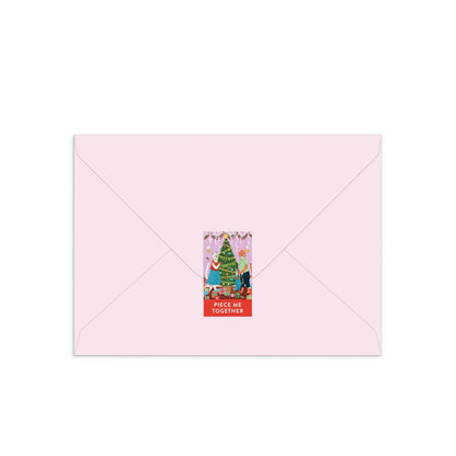 Meowy Christmas Greeting Card Jigsaw Puzzle