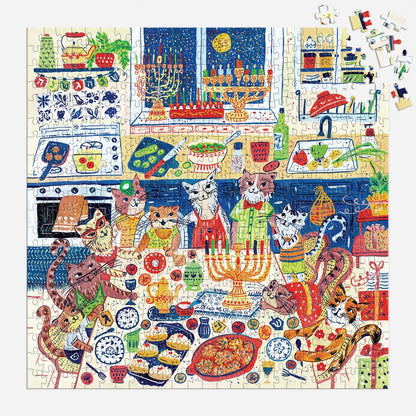 Happy Hanucats 500 Piece Jigsaw Puzzle