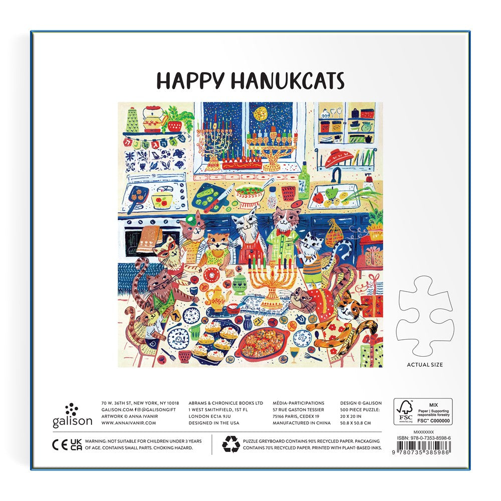 Happy Hanucats 500 Piece Jigsaw Puzzle