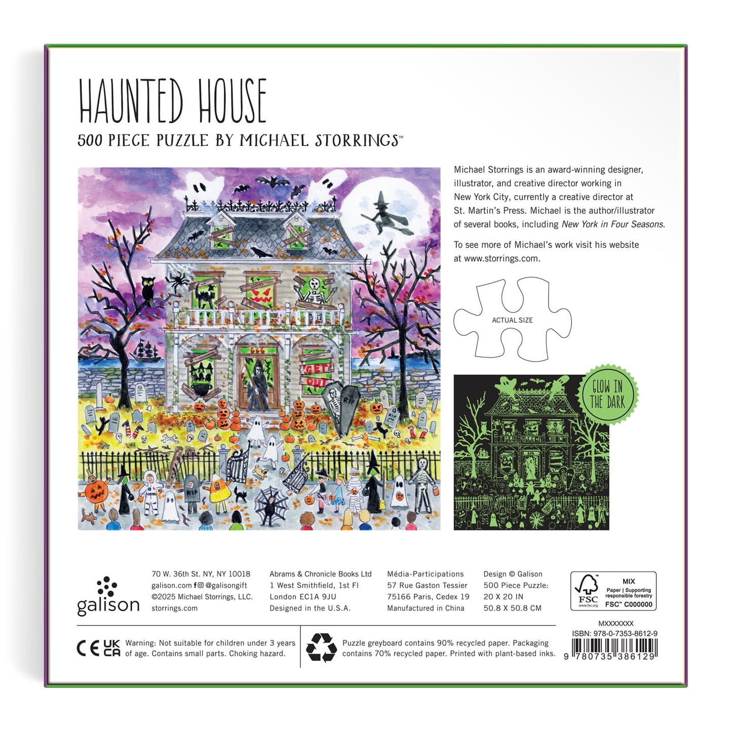Michael Storrings Haunted House 500 Piece Glow in the Dark Jigsaw Puzzle