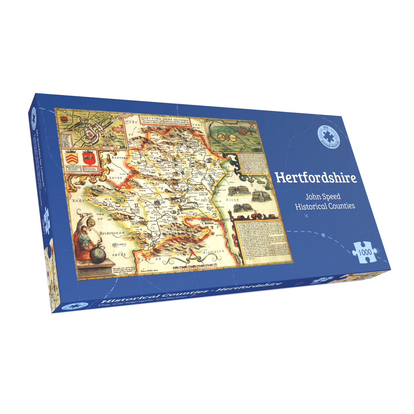 Hertfordshire Historical Map 1000 Piece Jigsaw Puzzle (1610)