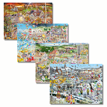 Mike Jupp I Love The Seasons 4 x 1000 Piece Jigsaw Puzzle Bundle