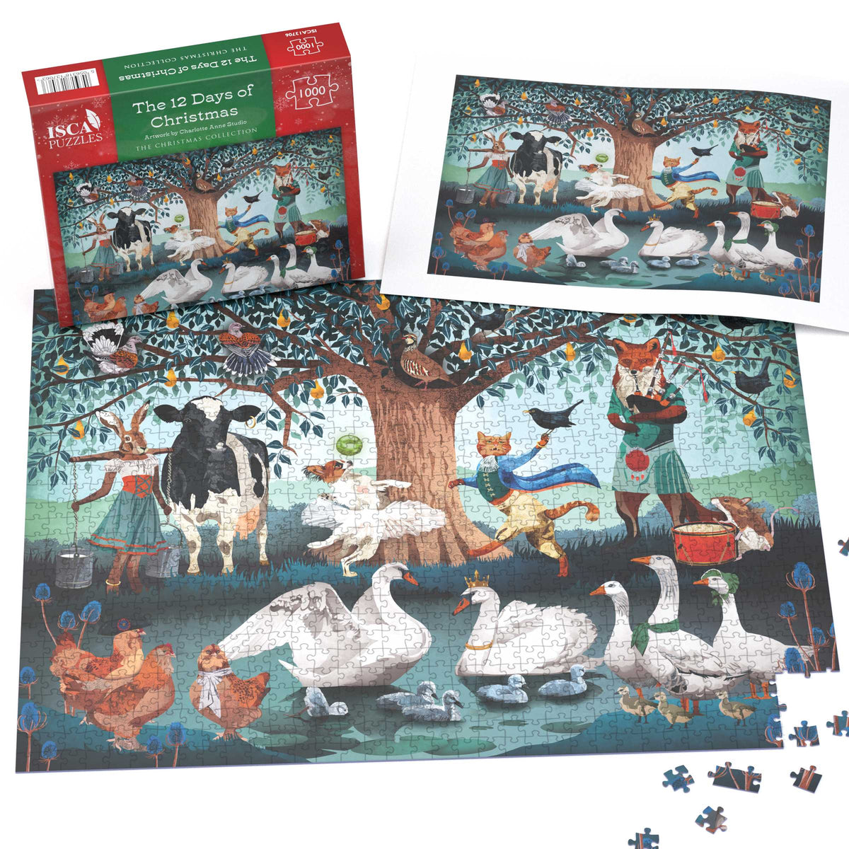 The 12 Days of Christmas 1000 or 500 Piece Jigsaw Puzzle