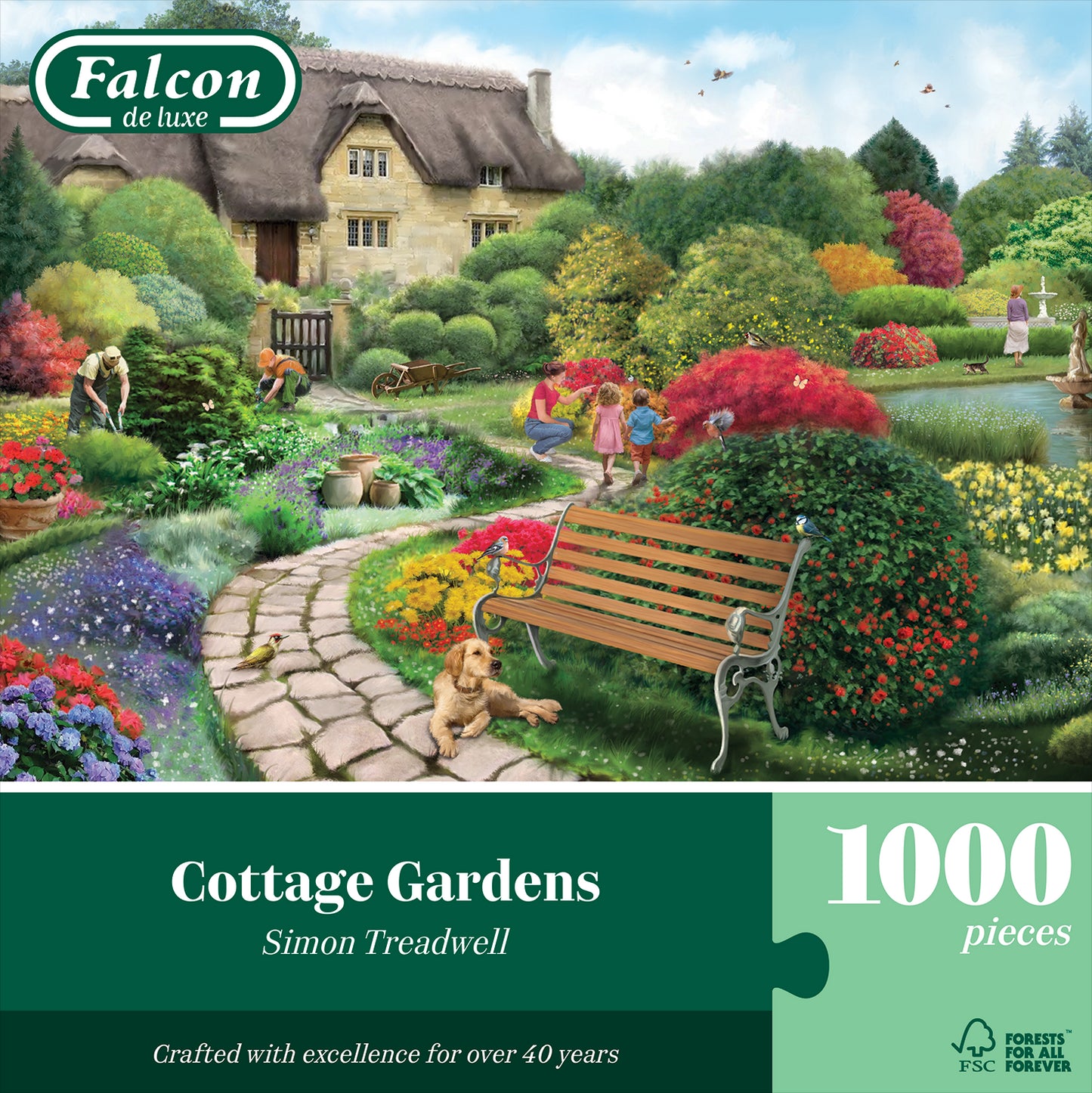 Falcon de Luxe Cottage Gardens 1000 Piece Jigsaw Puzzle