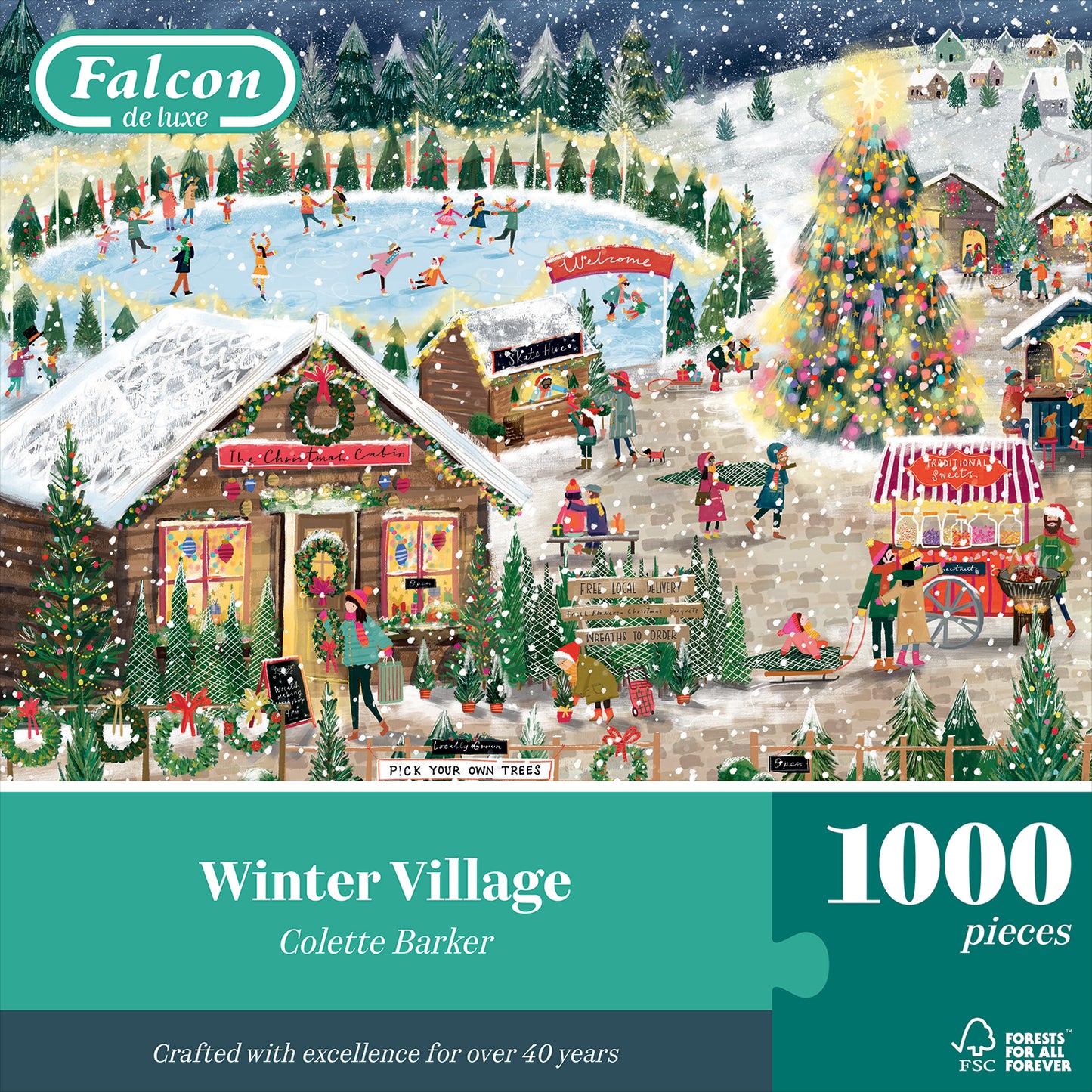 Falcon de Luxe Winter Village 1000 Piece Jigsaw Puzzle