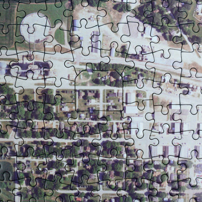 "My Hometown" Personalized Map Jigsaw Puzzle (USA Aerial & USGS)