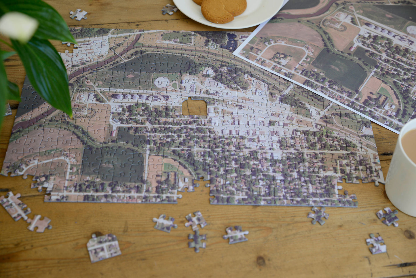 "My Hometown" Personalized Map Jigsaw Puzzle (USA Aerial & USGS)