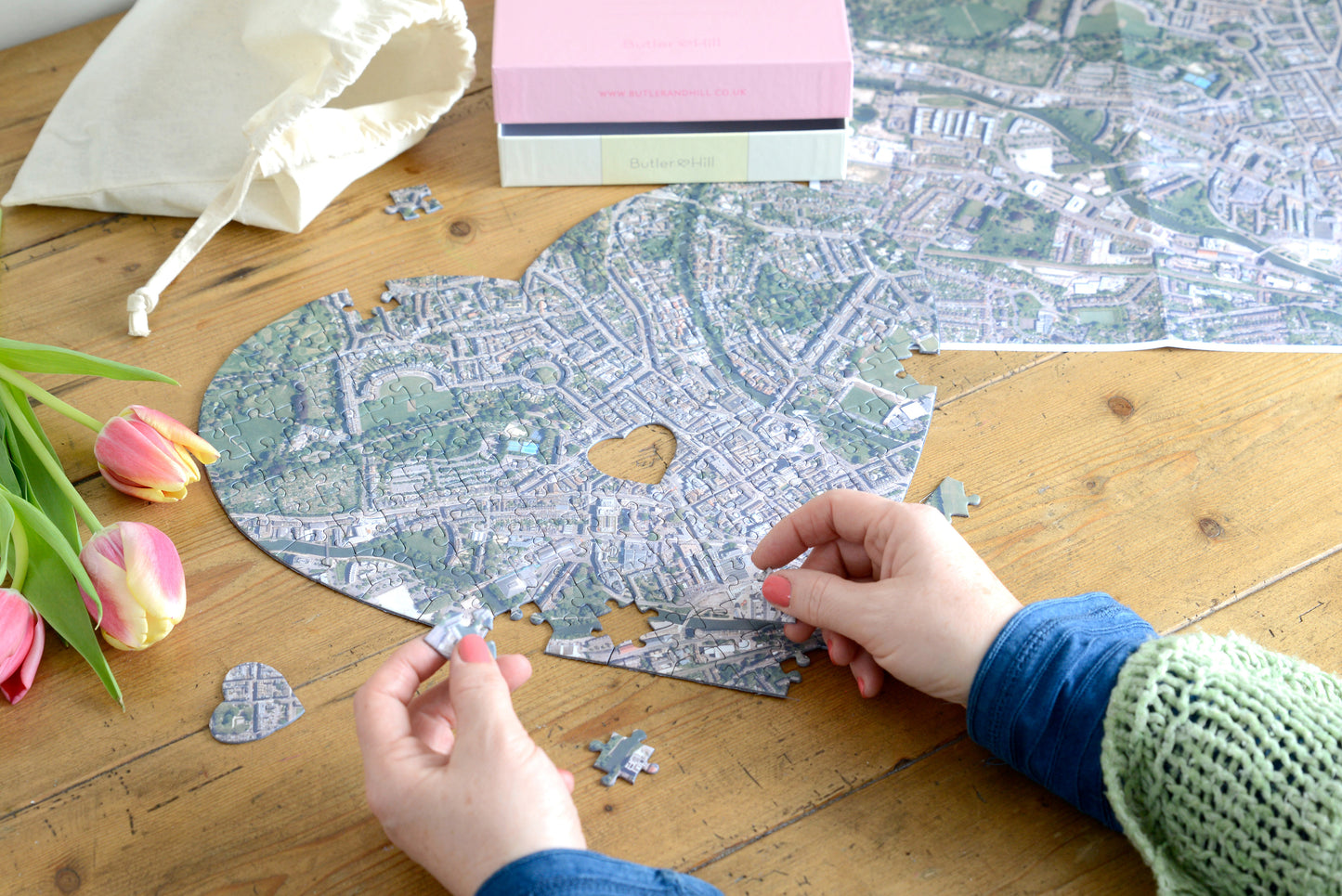 Hometown Heart-Shaped UK Map Jigsaw